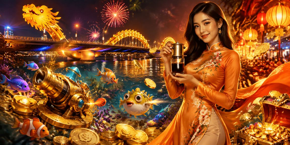 Phụ nữ mặc áo dài tại Đà Nẵng xem kèo cá cược trên điện thoại di động bên bờ sông